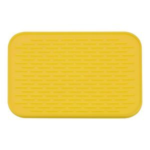 8.5" x 6" Silicone Drain Pad Heat Resistant Non-Slipping - Yellow
